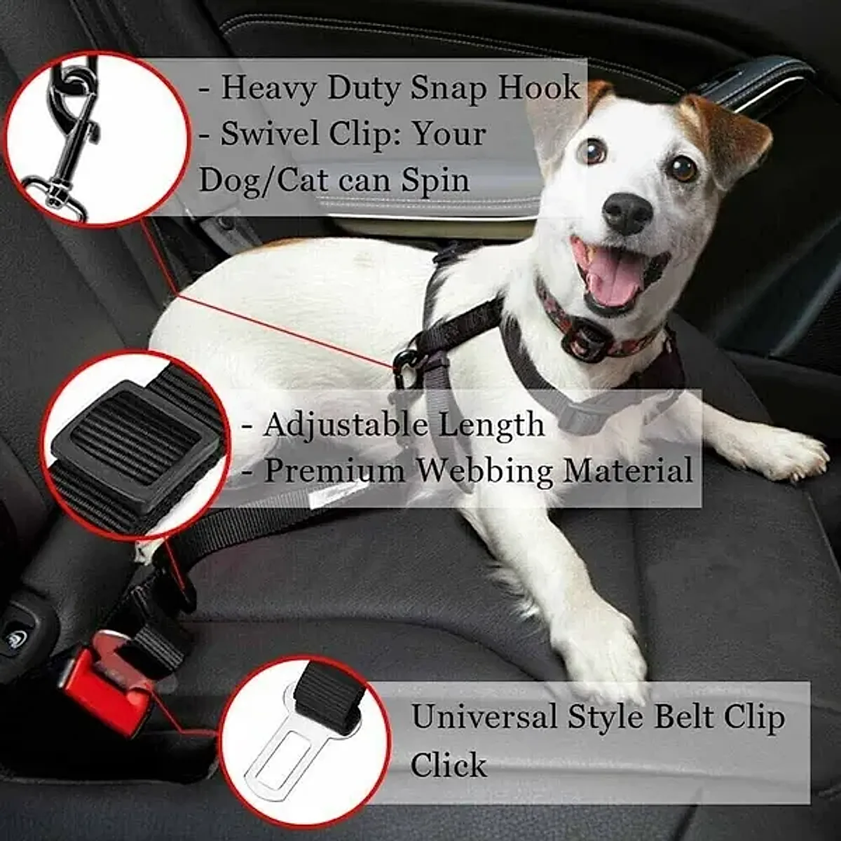 Cat Dog Pet Safety Seatbelt Car Vehicle Seat - Image 2