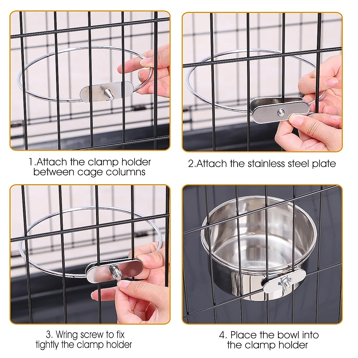 M Size Stainless Steel Dog Bowl Pets Hanging - Image 5