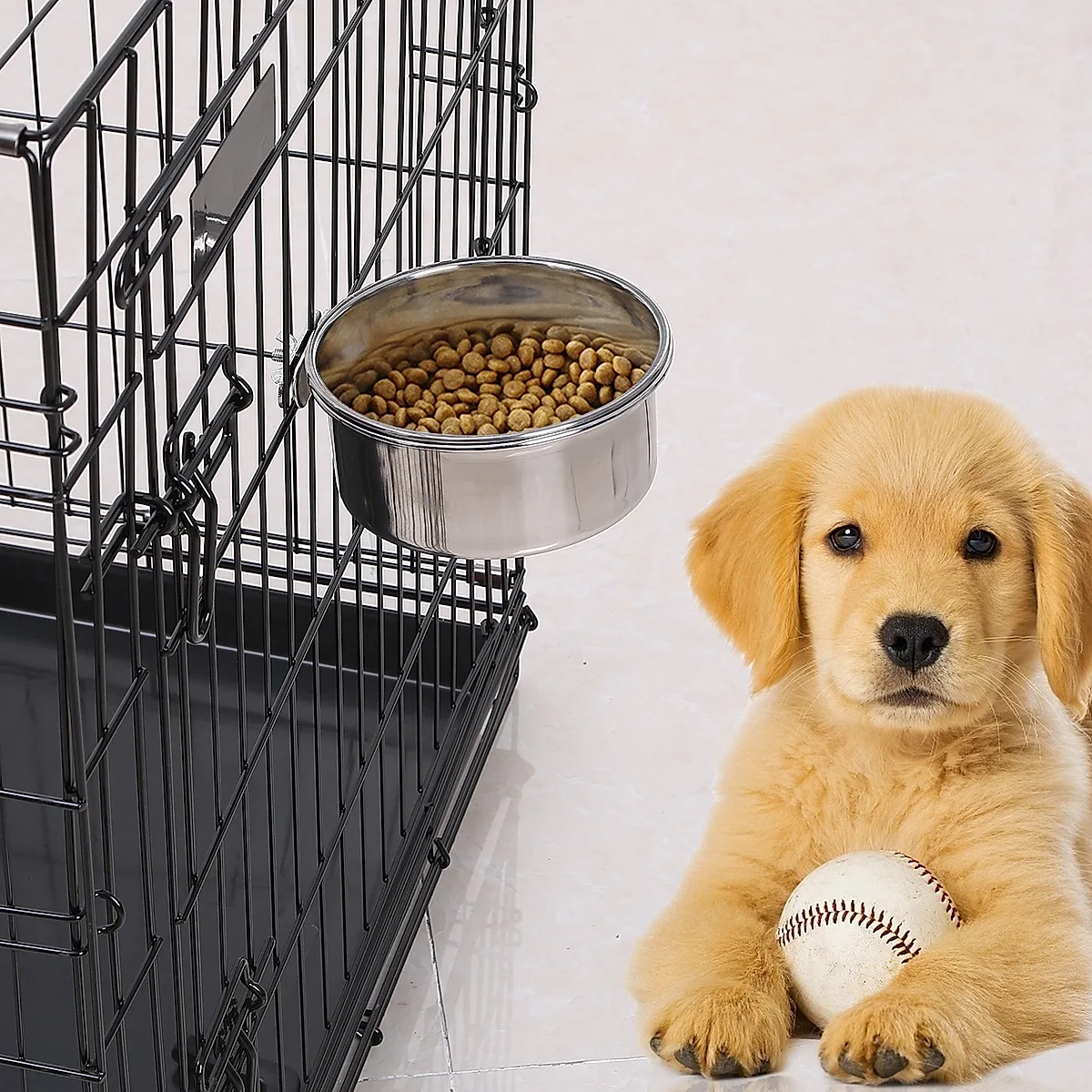 M Size Stainless Steel Dog Bowl Pets Hanging - Image 6
