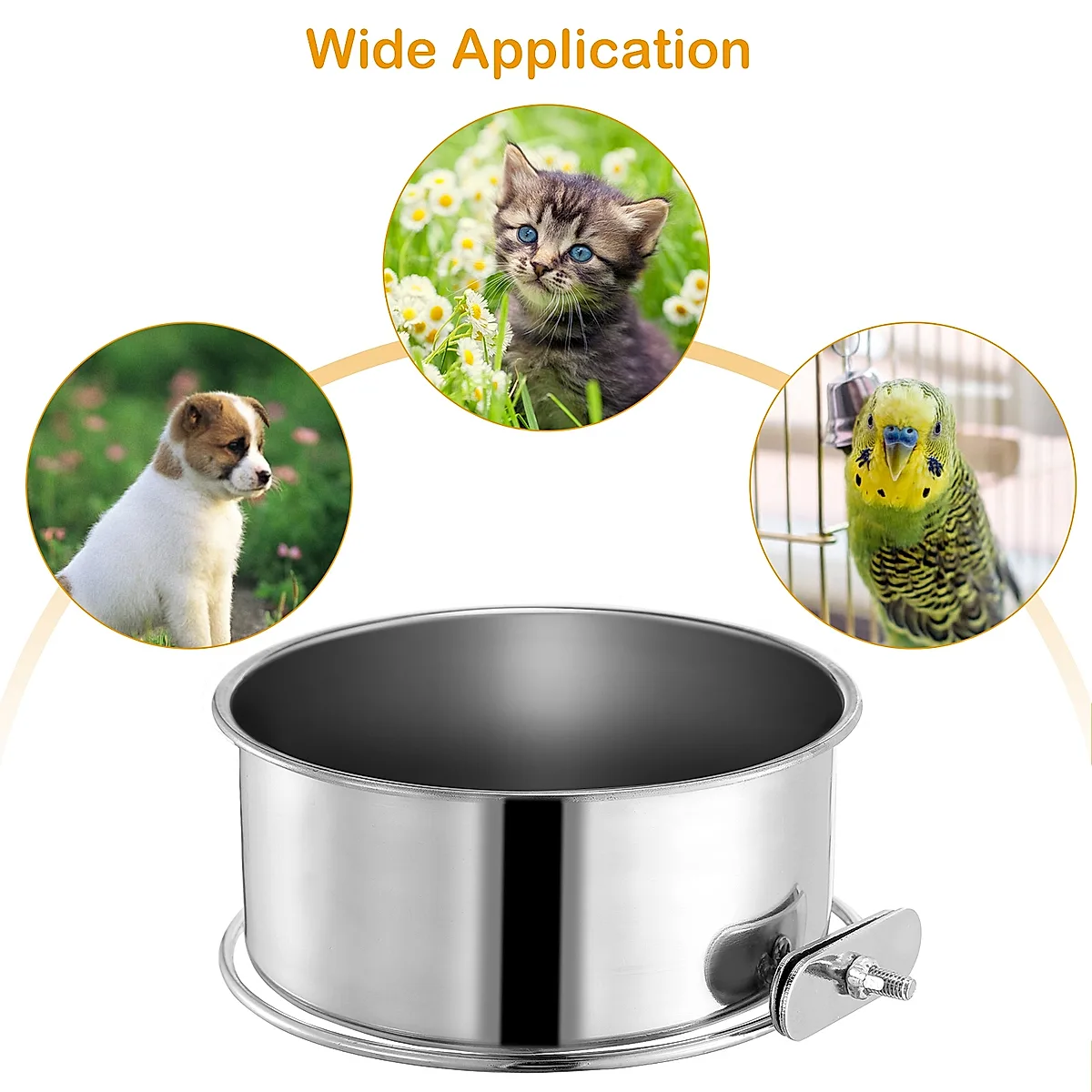 M Size Stainless Steel Dog Bowl Pets Hanging - Image 8