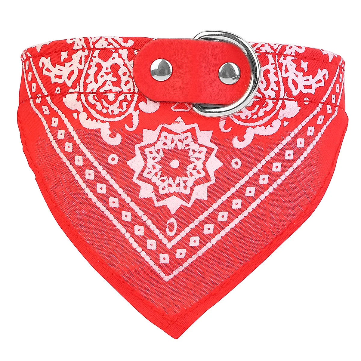Adjustable Bandana Leather Pet Collar Triangle Scarf - Image 7