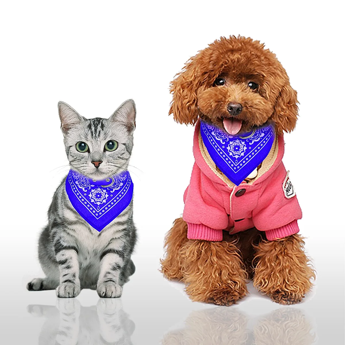 Adjustable Bandana Leather Pet Collar Triangle Scarf - Image 8