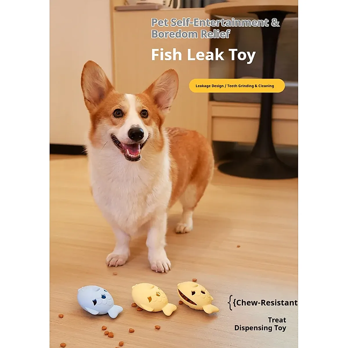 Fish-Shaped Dog Treat Dispenser Toy-Food-Grade Silicone Slow Feeder