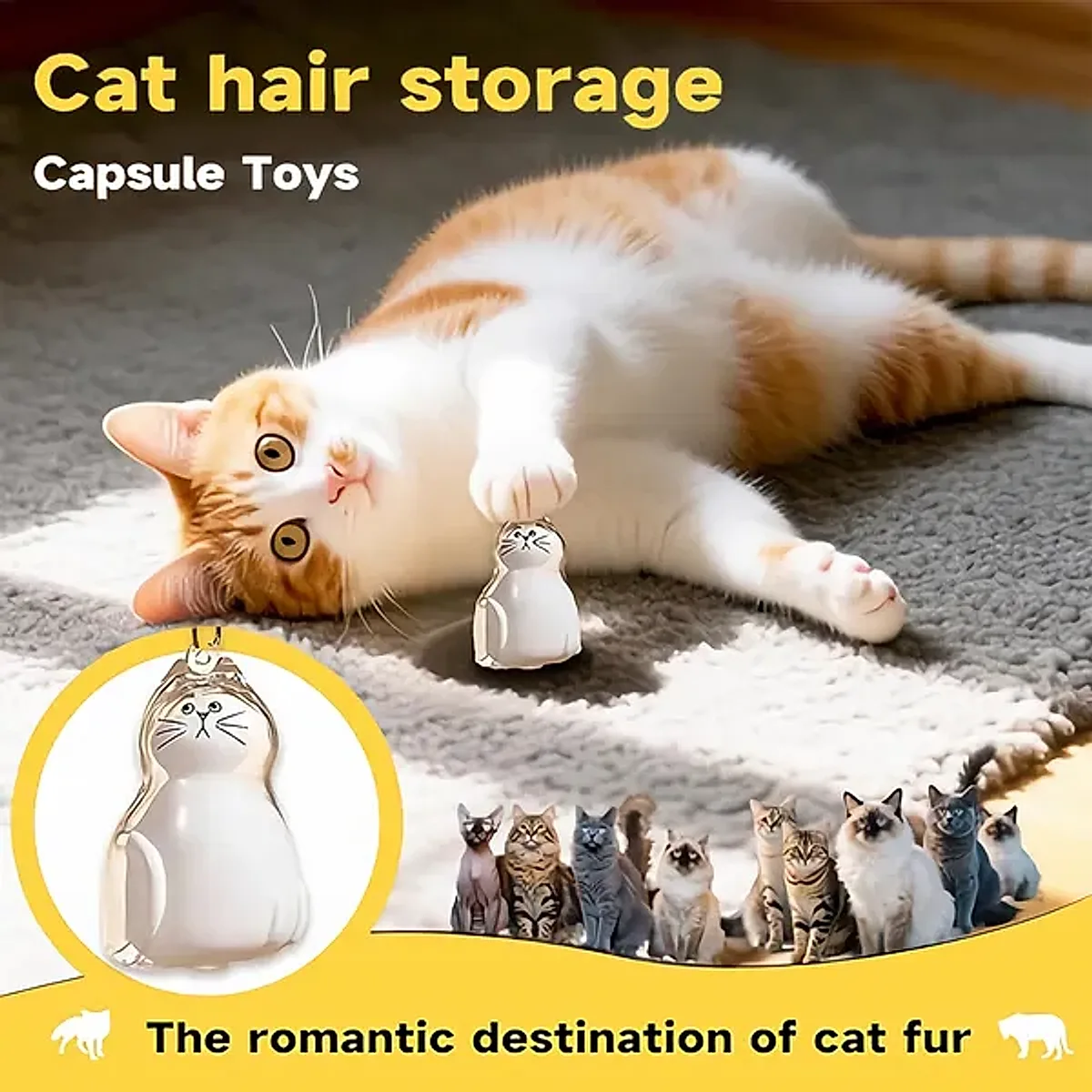 Cat Hair Memorial Pendant Set - Pet Keepsake - Image 4