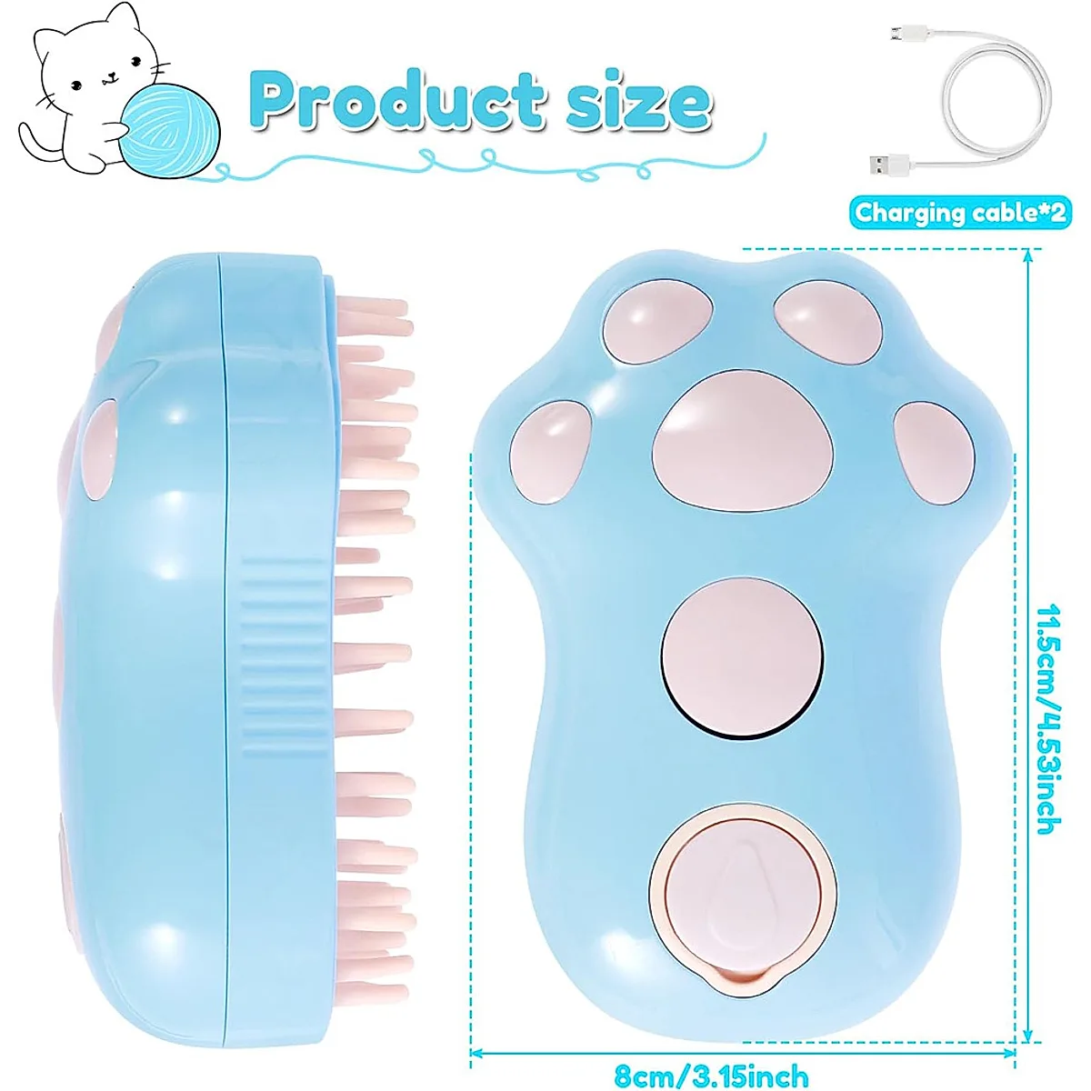 Rechargeable Steam Cat Brush - Image 2