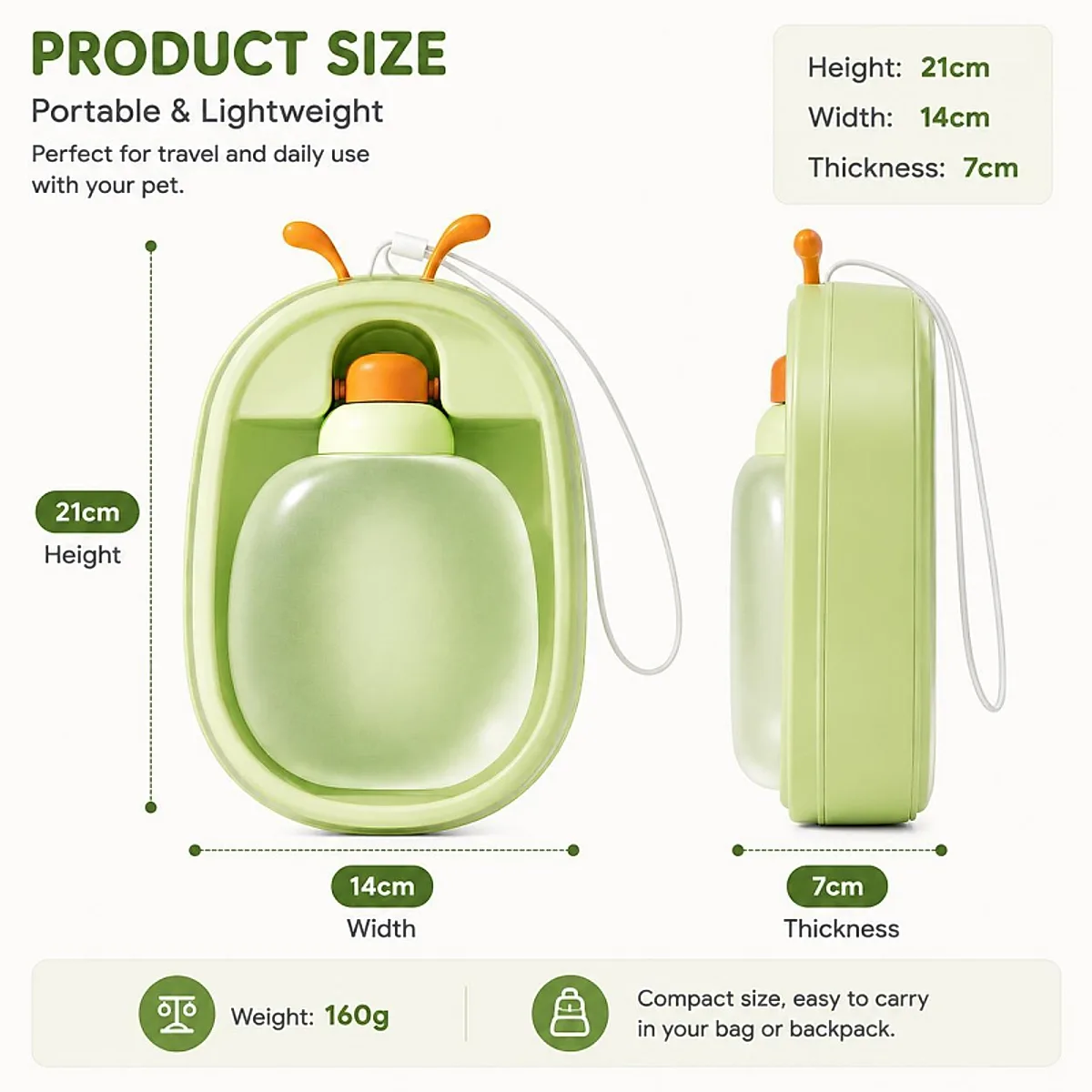 Portable Pet Water Bottle With Cute Antlers Food - Image 3