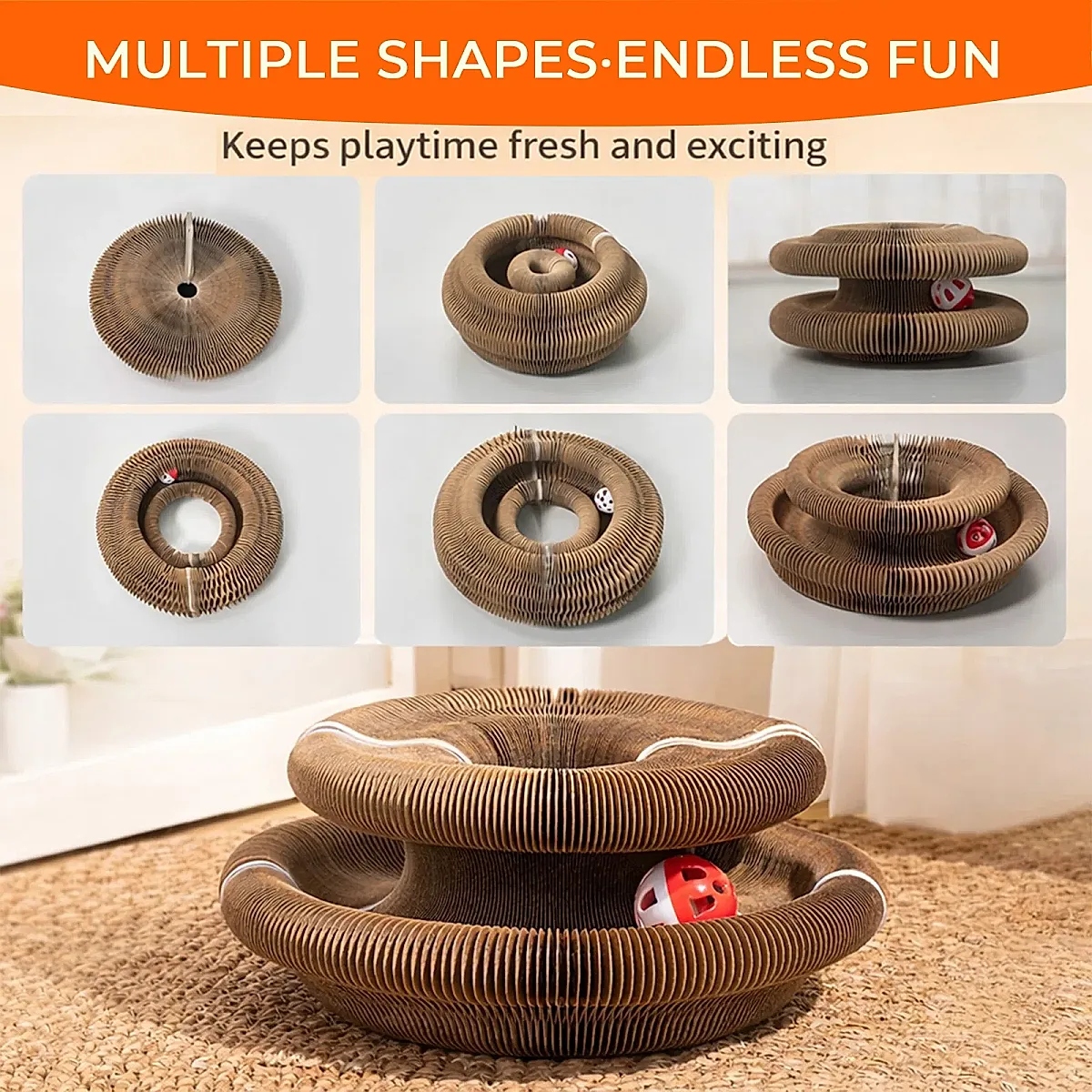 Kitty Curls Cat Toy - Foldable Accordion Cat