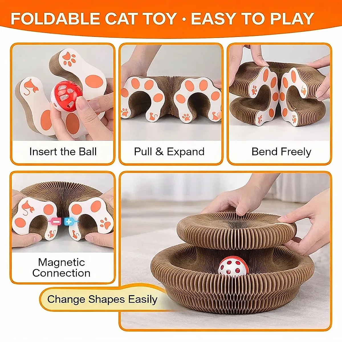 Kitty Curls Cat Toy - Foldable Accordion Cat - Image 5