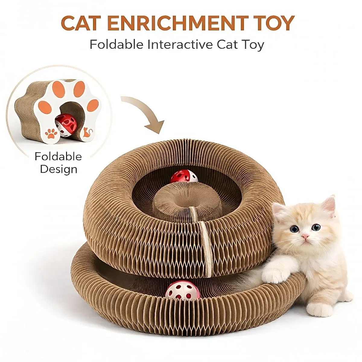 Kitty Curls Cat Toy - Foldable Accordion Cat - Image 6