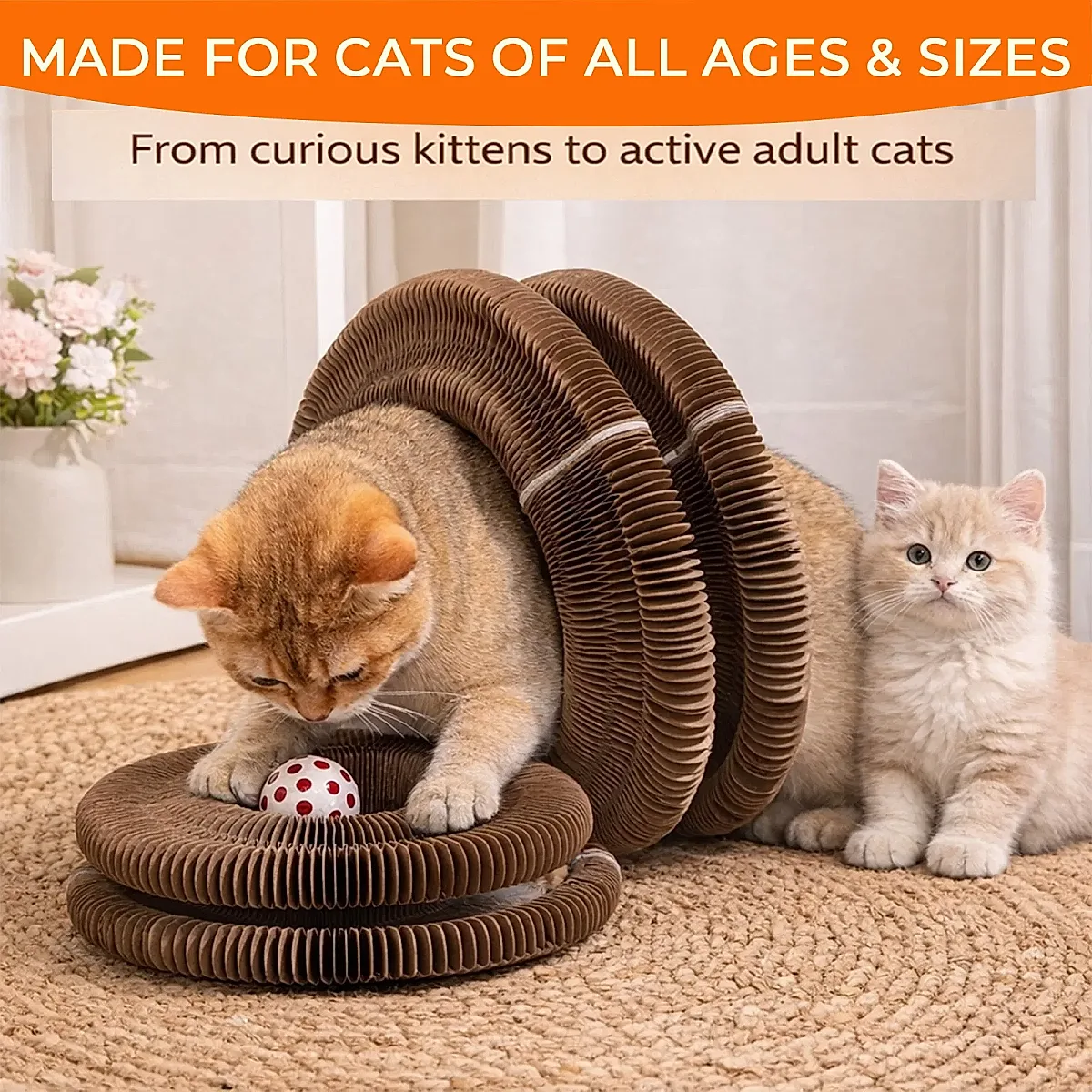 Kitty Curls Cat Toy - Foldable Accordion Cat - Image 7