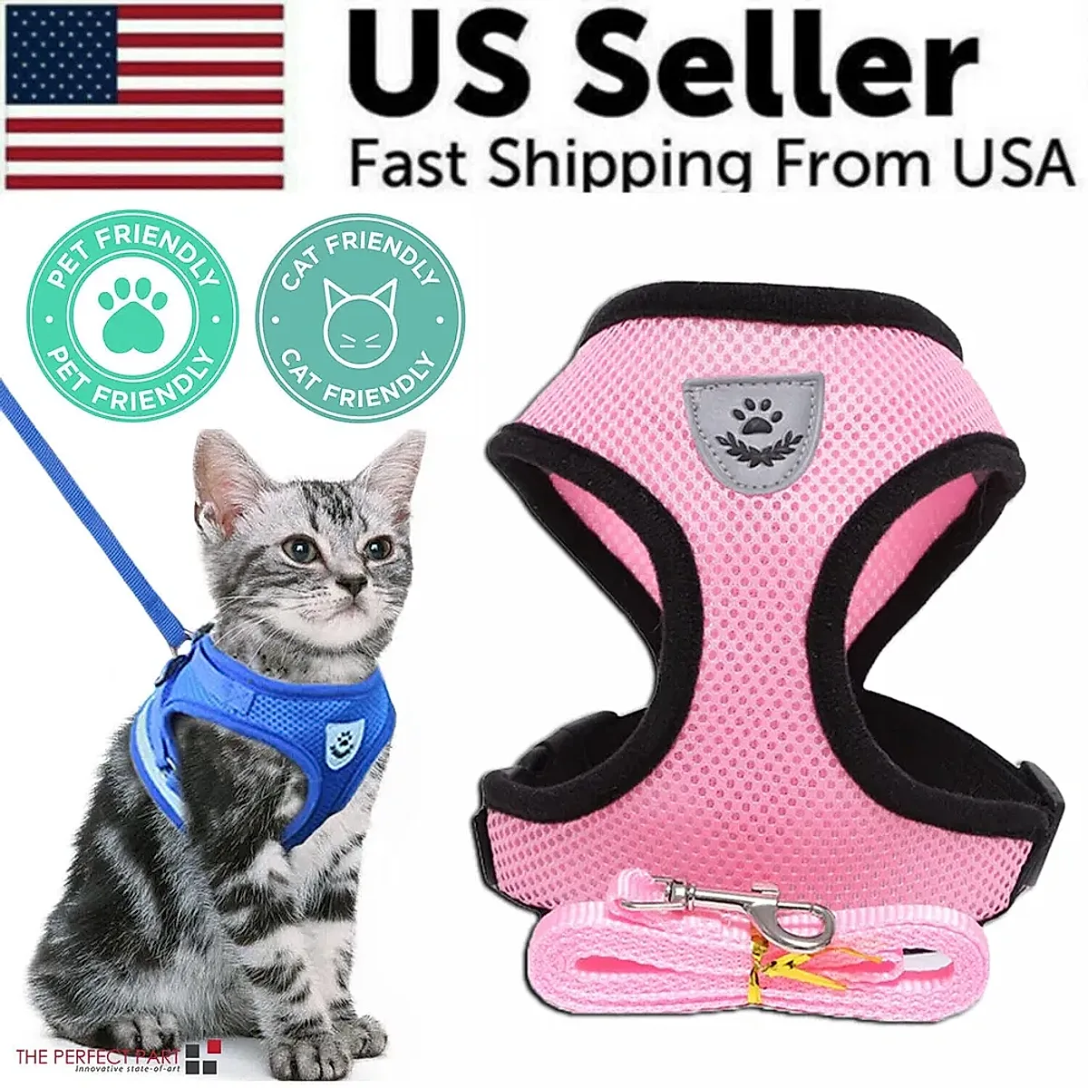 Cat Dog Pet Harness Adjustable Control Vest Dogs