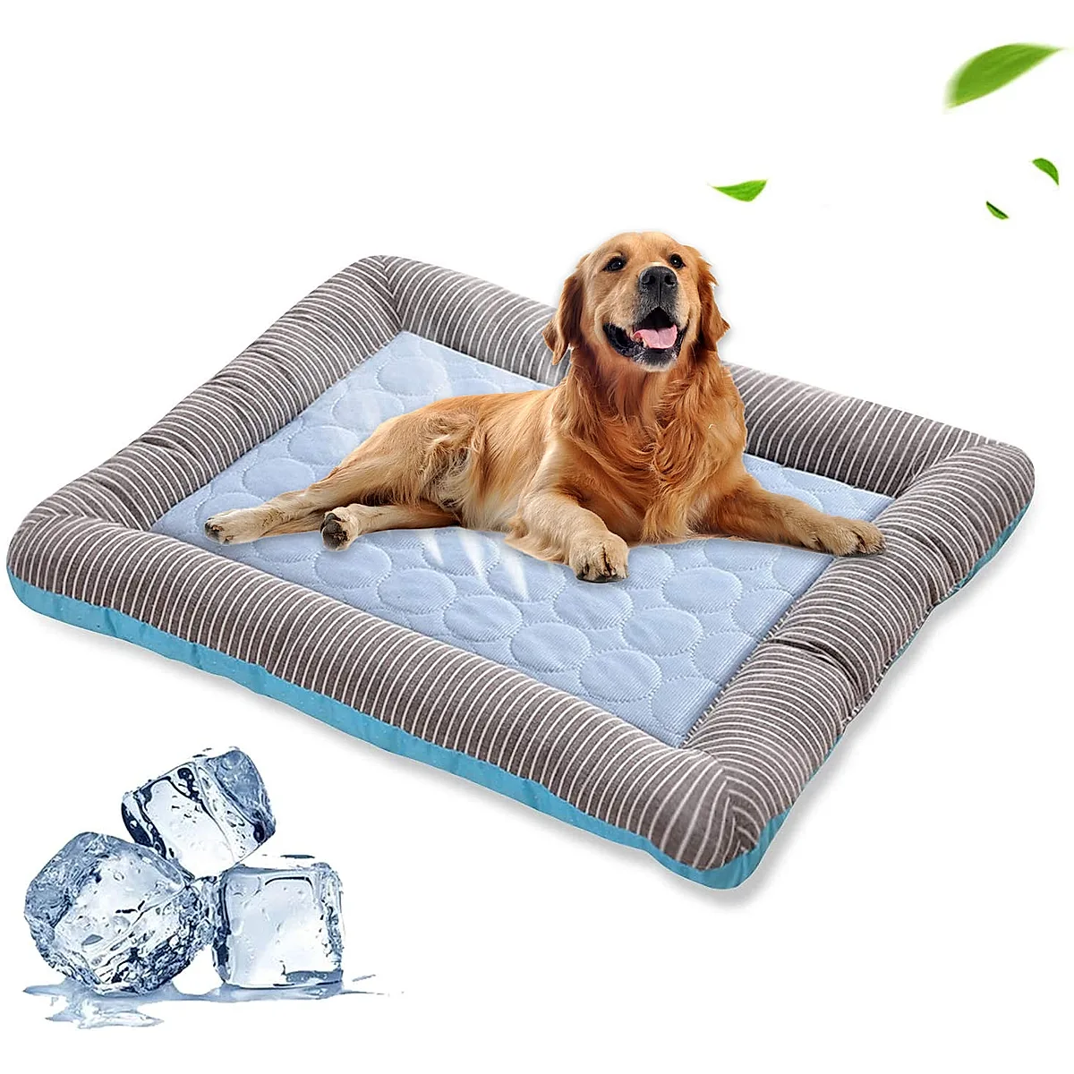 Pet Cooling Pad Bed For Dogs Cats Puppy Kitten Cool Mat Pet Blanket Ice Silk Material Soft For Summer Sleeping Blue Breathable - Image 6