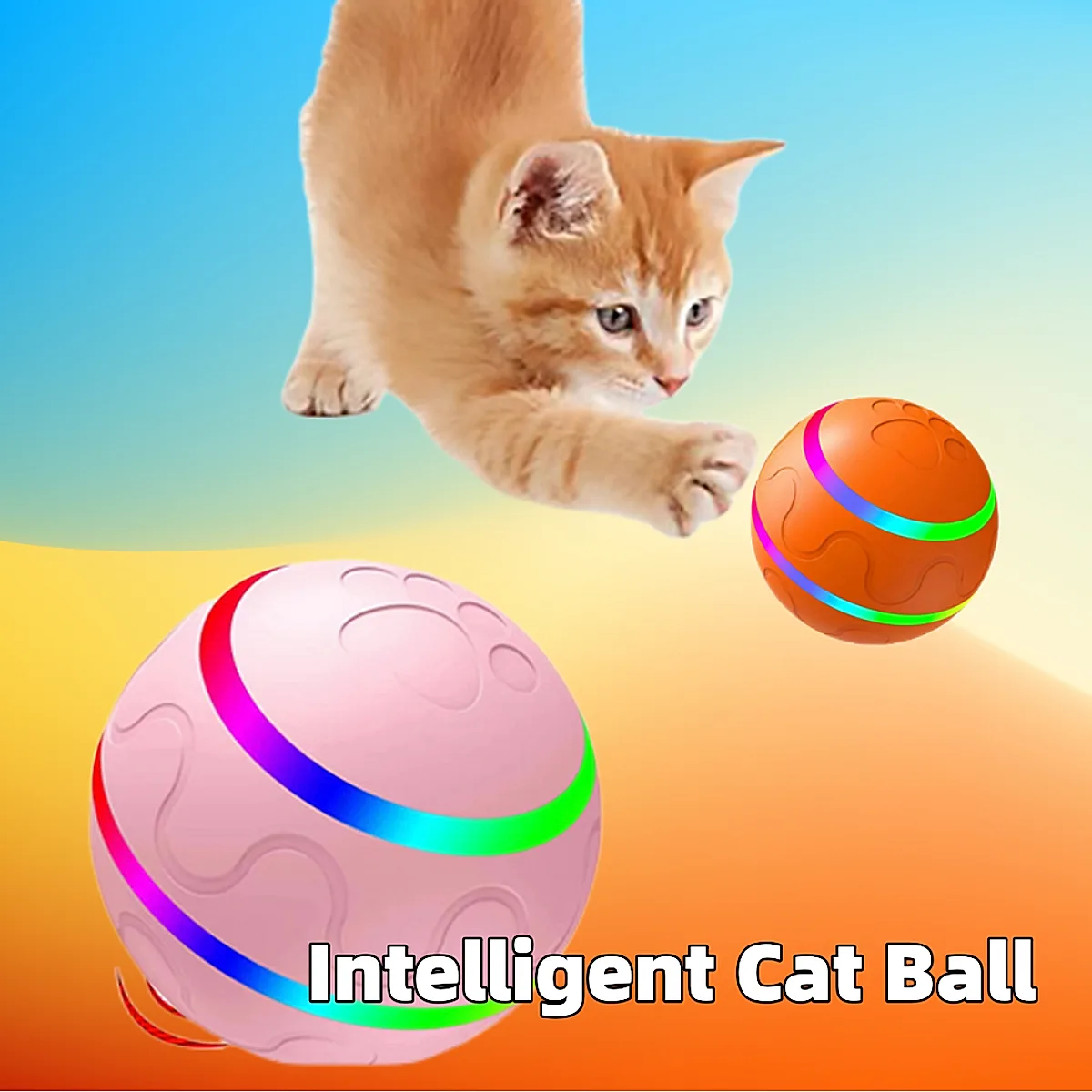 Pet New Cat Wicked Ball Toy Intelligent Ball USB Cat Toys Self Rotating Ball Automatic Rotation Ball - Image 3