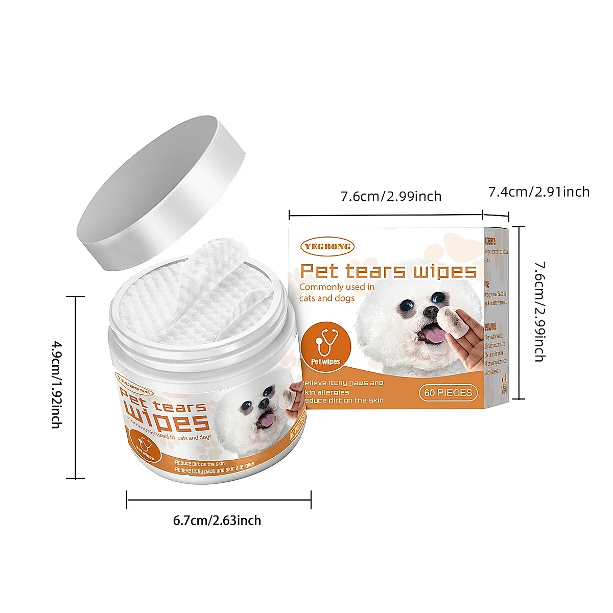 Pet Wipes Clean, Dogs And Cats Tear Stains Eye Cleaning Wipe Eye Dirt Cotton Pad - Image 2