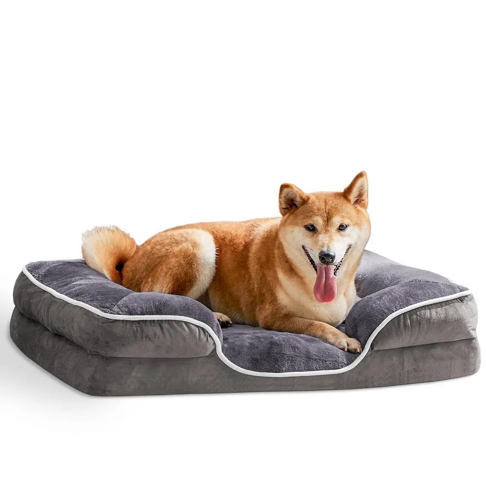 Memory Foam Pet Bed For Small Dogs & Cats With Washable Removable Cover Non-Slip