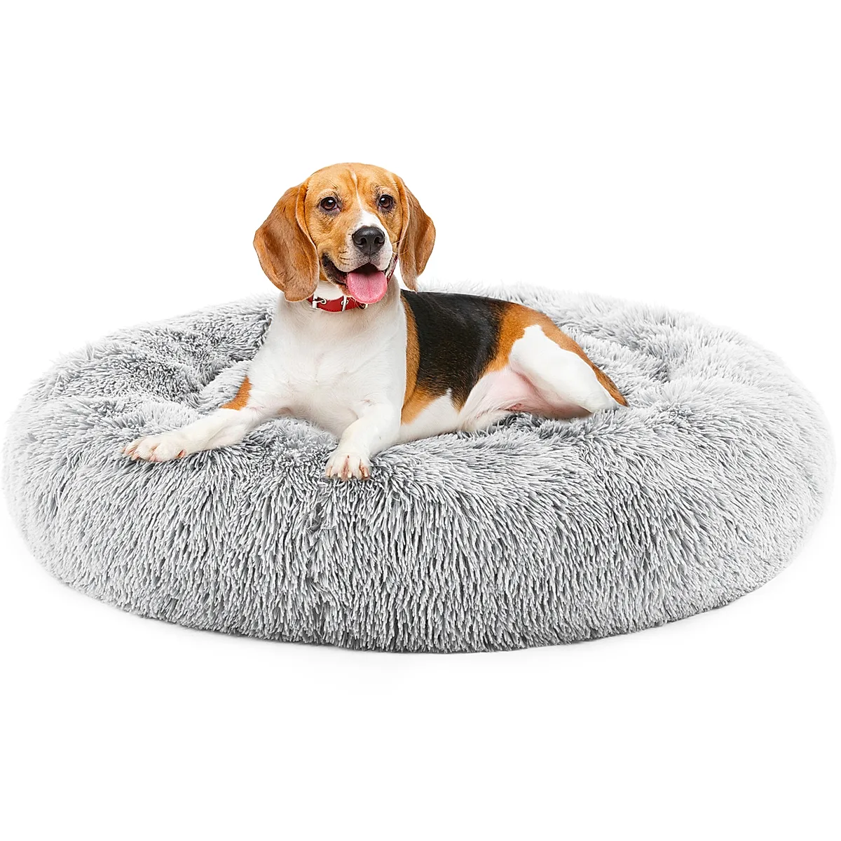 24 Inch Anti-Slip Round Fluffy Plush Faux Fur Cat Bed, Fits Up To 25 Lbs Pets - Image 5
