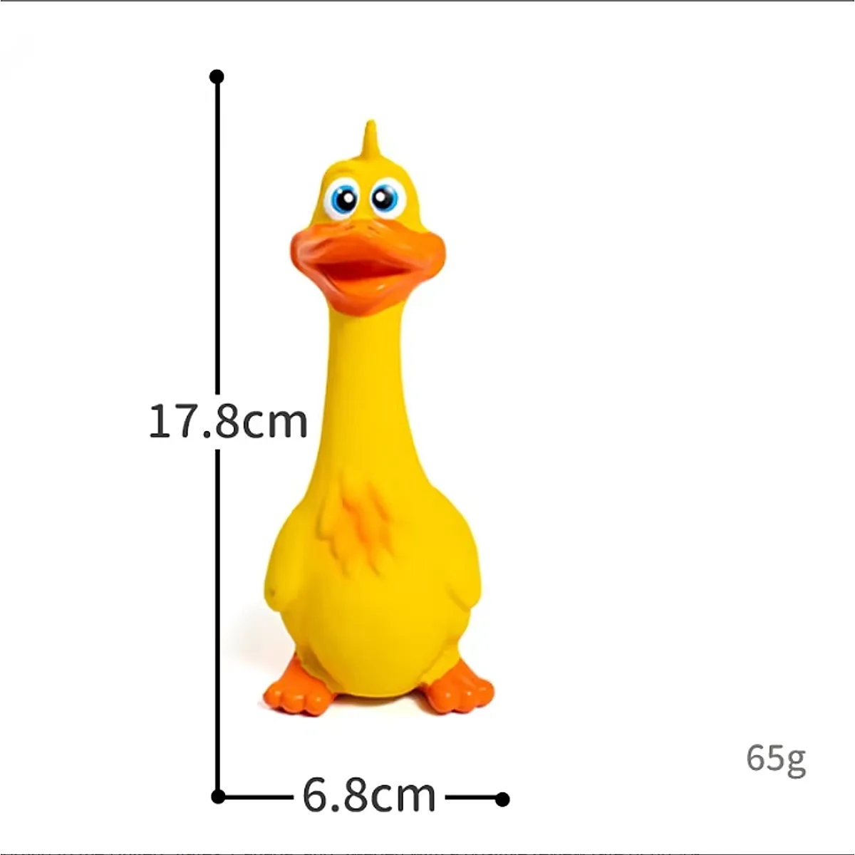 Squeaky Duck-Shaped Latex Dog Chew Toy - Image 2