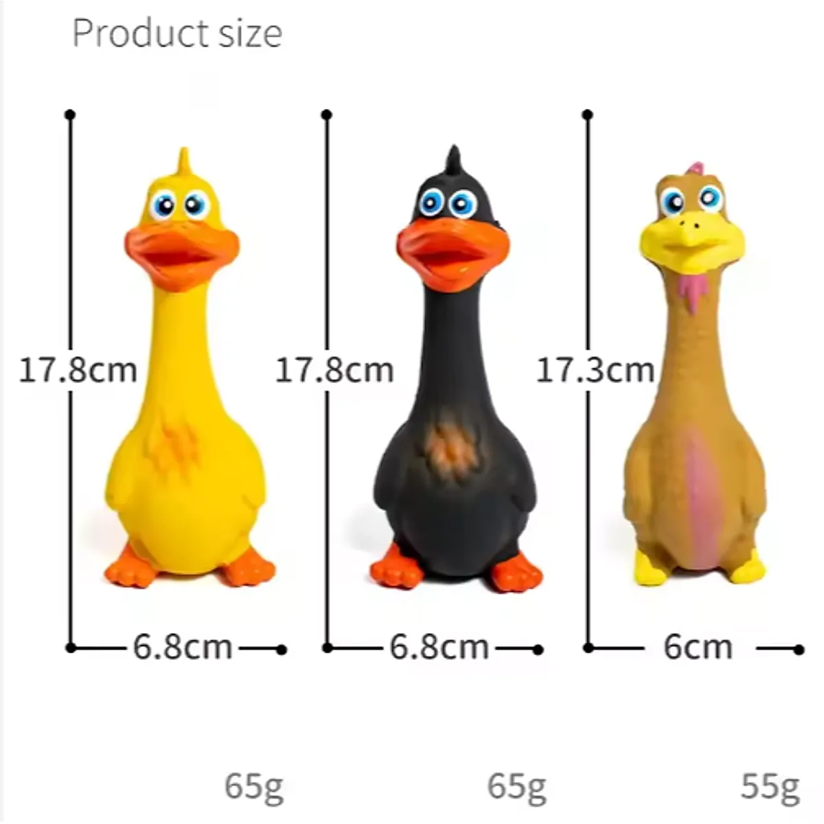 Squeaky Duck-Shaped Latex Dog Chew Toy - Image 3