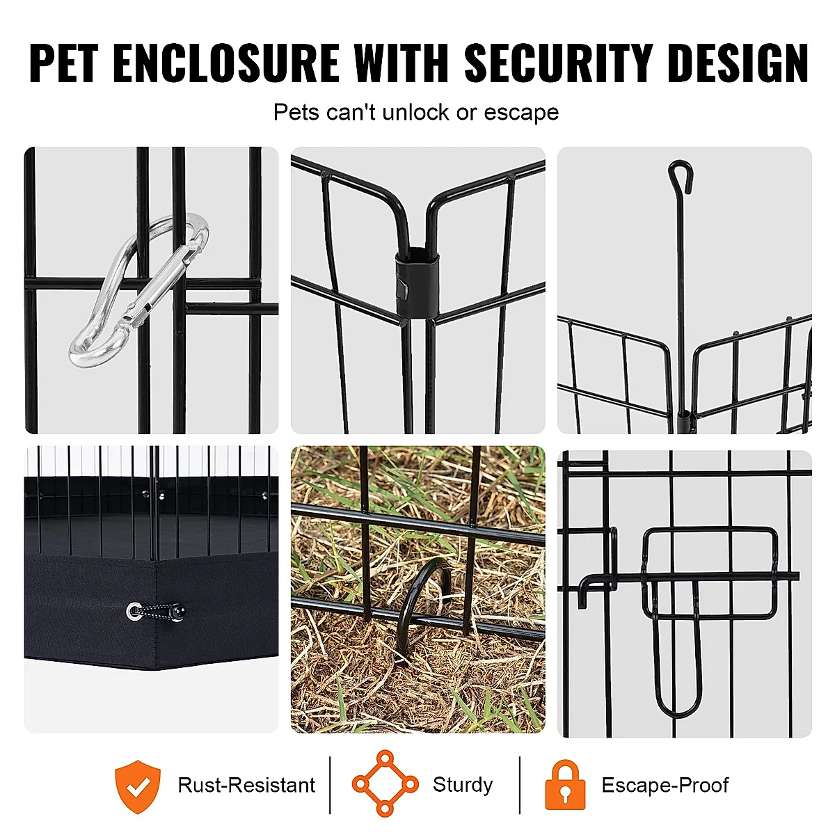 Foldable 4-Panel Metal Dog Playpen - Image 1