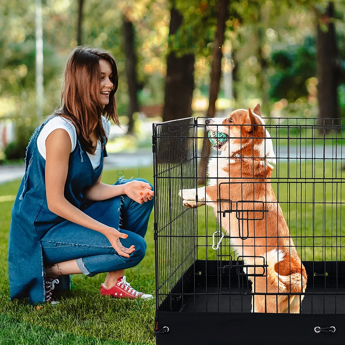 Foldable 4-Panel Metal Dog Playpen