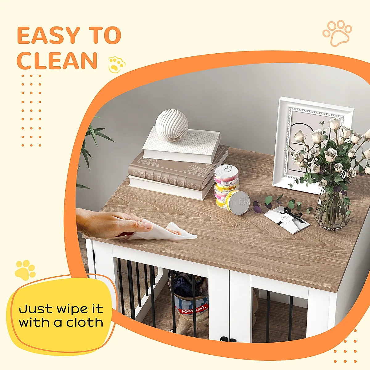 Dog Crate End Table with Lockable Door - Image 4
