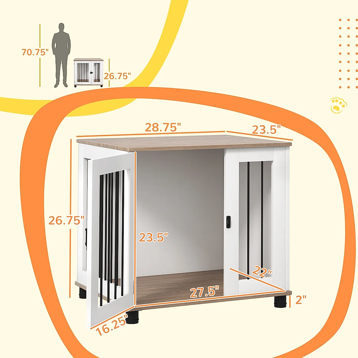 Dog Crate End Table with Lockable Door - Image 6