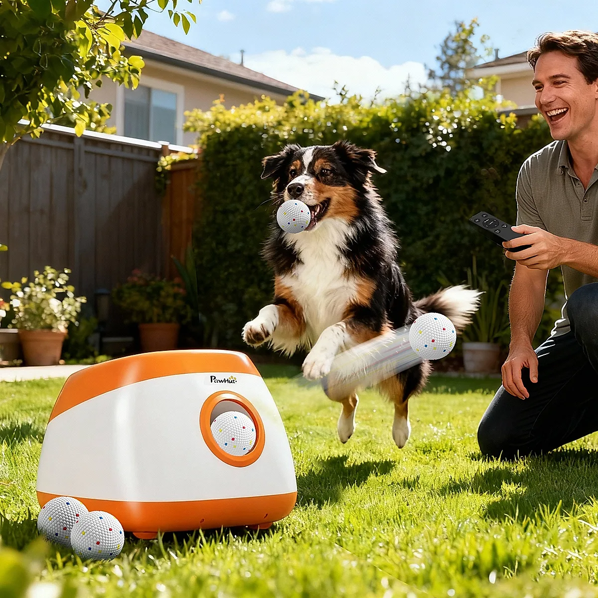 Automatic Dog Ball Launcher with 26-80 FT Distance, Automatic Ball Launcher for Medium and Large Dogs, Orange - Image 5