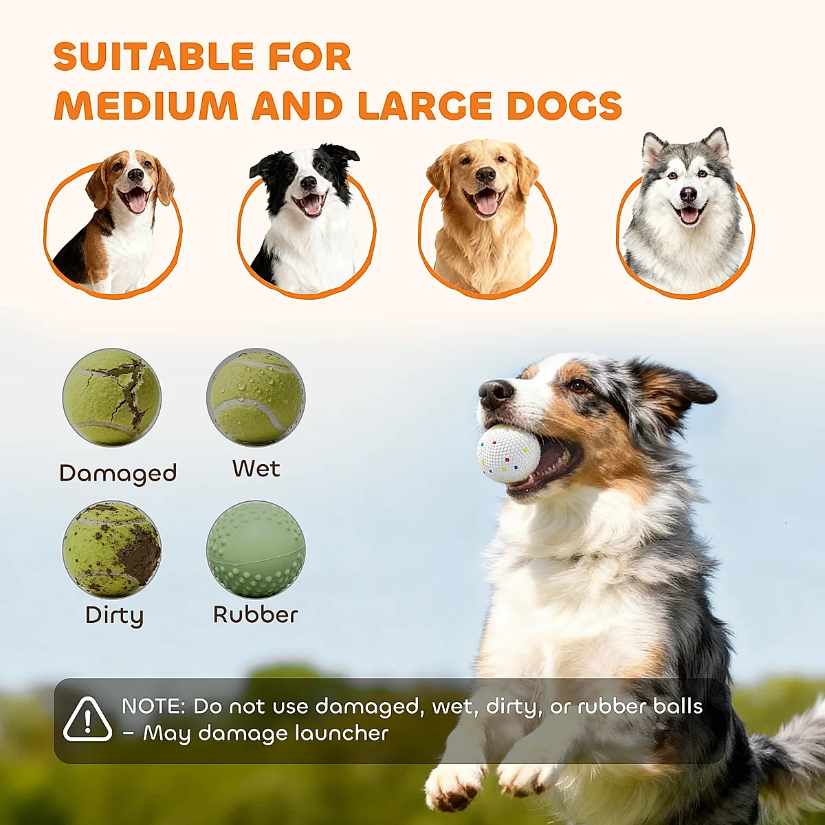 Automatic Dog Ball Launcher with 26-80 FT Distance, Automatic Ball Launcher for Medium and Large Dogs, Orange - Image 6
