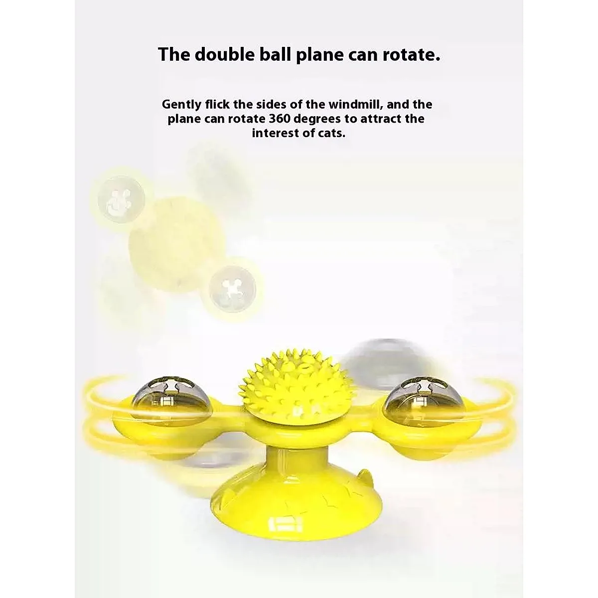 Interactive Windmill Cat Toy With LED Light Ball, Suction Cup, And Catnip Indoor Cat Exercise And Entertainment Set. - Image 5