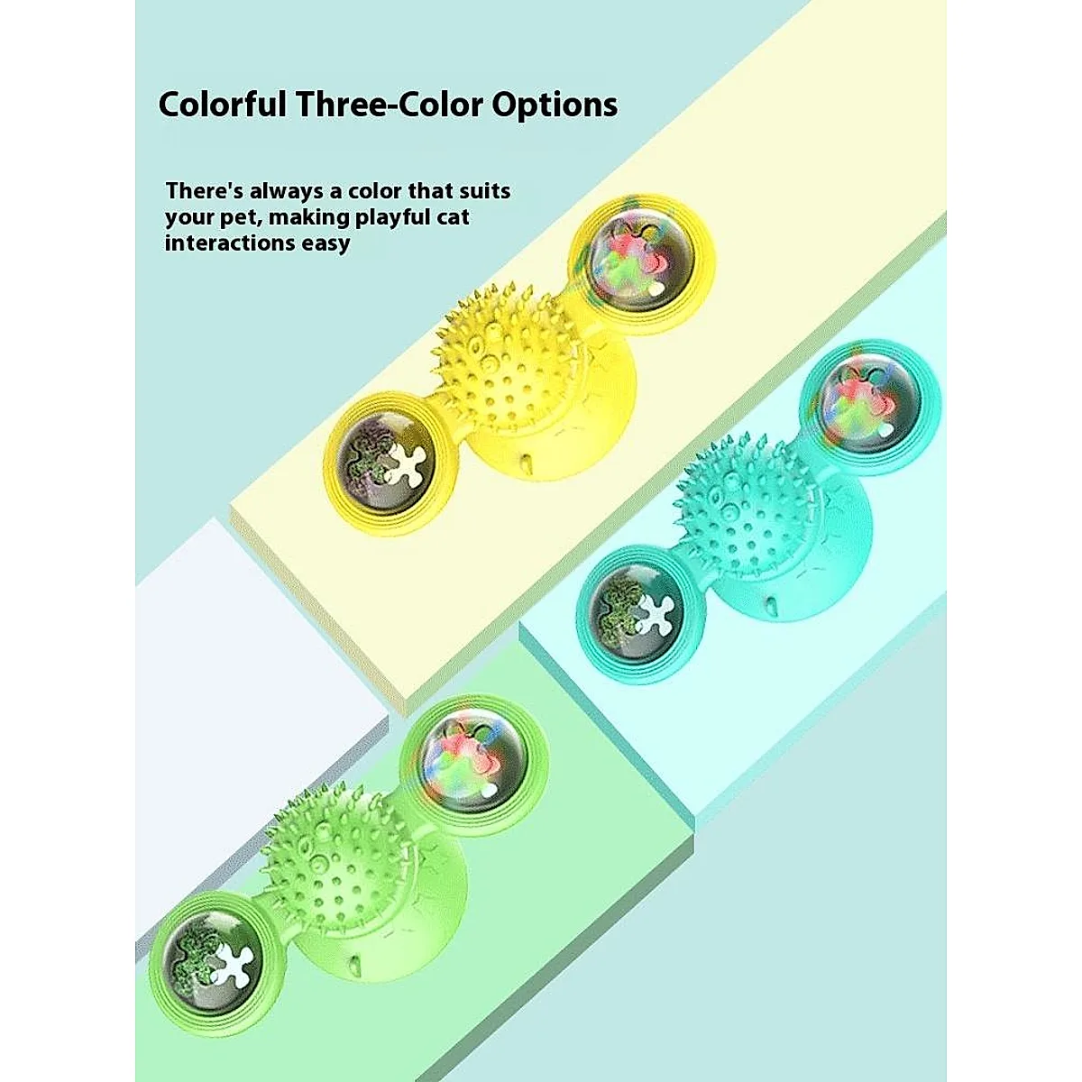 Interactive Windmill Cat Toy With LED Light Ball, Suction Cup, And Catnip Indoor Cat Exercise And Entertainment Set. - Image 7