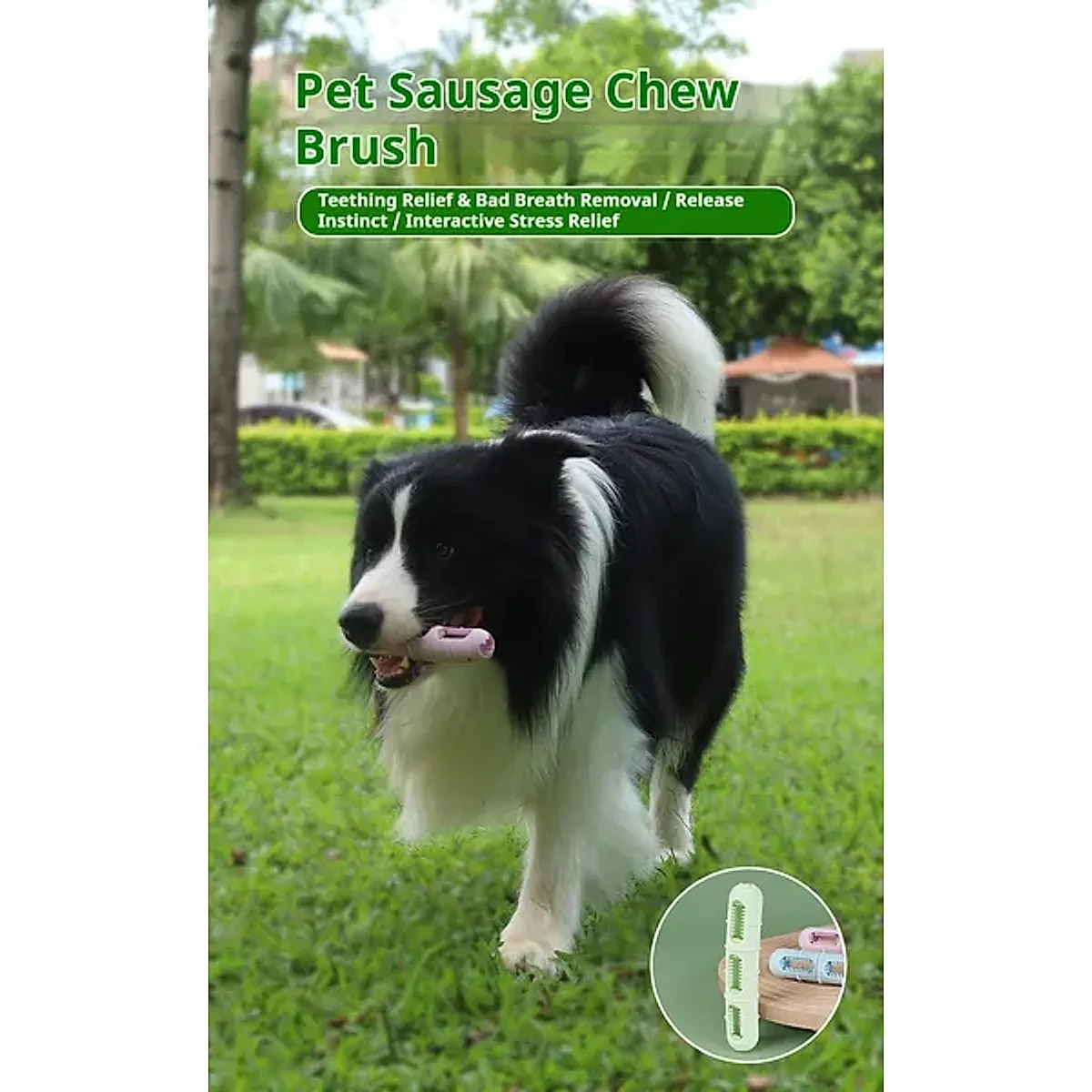 DOG Chew Toys For Teeth Cleaning,Pet Sausage Chew Brush,Pet Chew & Clean Buddy - Image 1