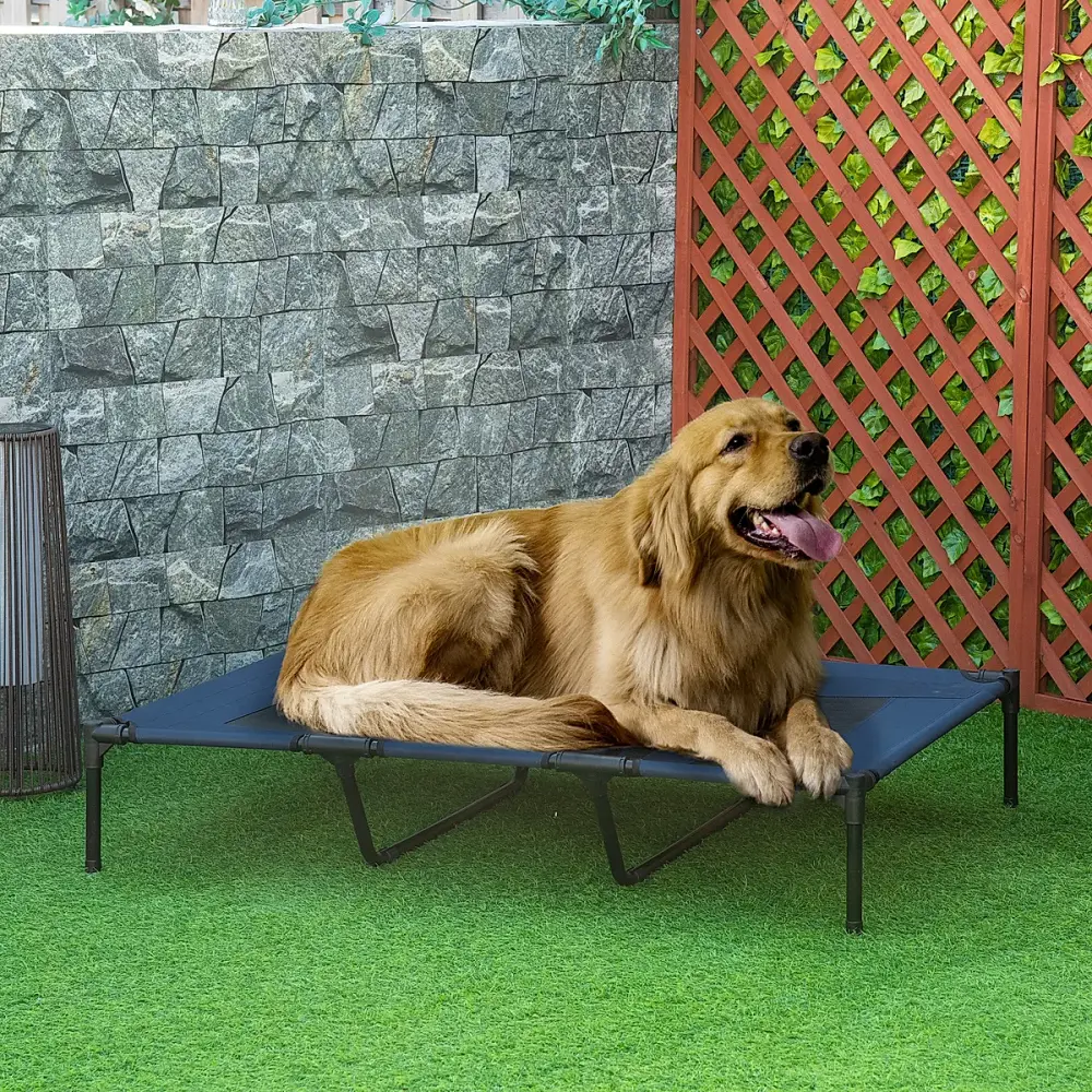 48" x 36" Elevated Breathable Dog Bed w/ Carry Bag Dark Blue - Image 2