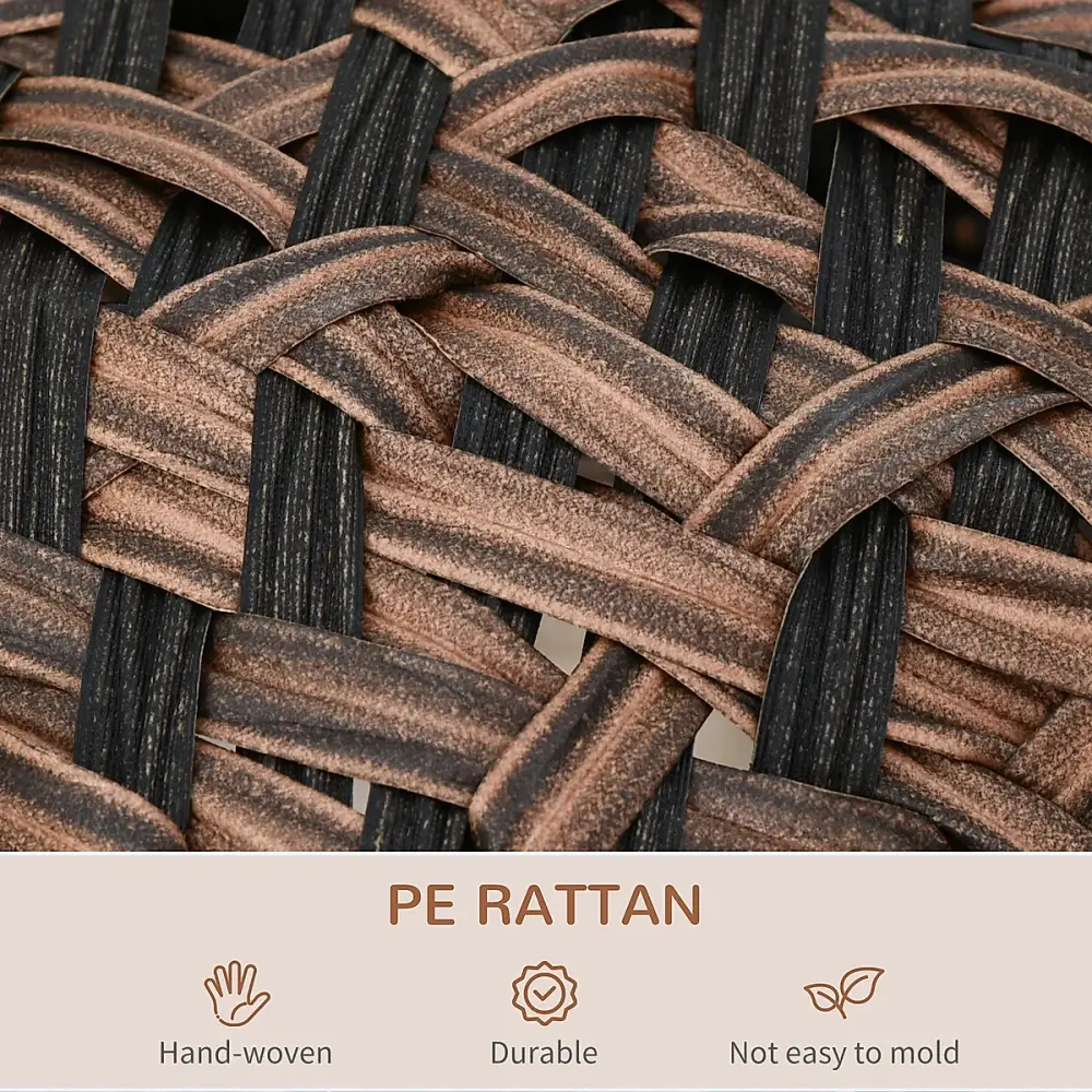 20.5" Weaved Cat Bed, Elevated Hand-woven Braided Banana Leaf Kitten House Condo with Cushion, Brown - Image 3