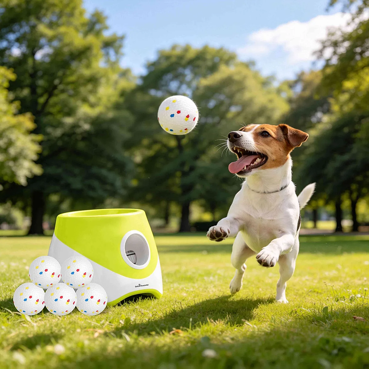 Automatic Dog Ball Launcher Rechargeable Interactive Pet Ball Thrower For Small Medium Dogs Interactive Dog Fetch Toy With 3 Adjustable Distance Settings 6Pcs 2.3in Balls - Image 4