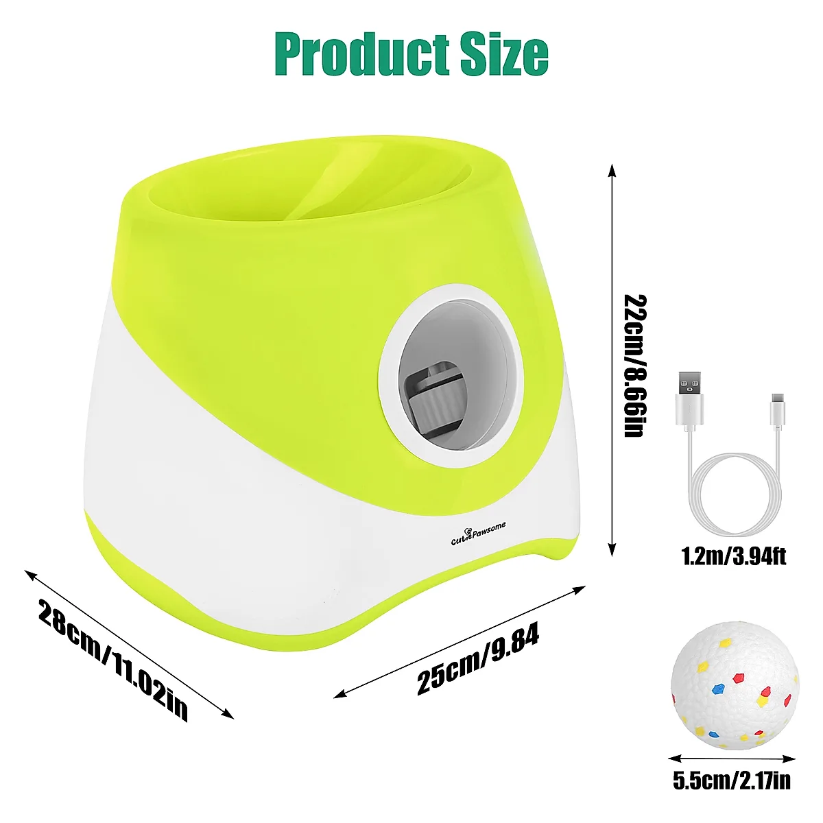 Automatic Dog Ball Launcher Rechargeable Interactive Pet Ball Thrower For Small Medium Dogs Interactive Dog Fetch Toy With 3 Adjustable Distance Settings 6Pcs 2.3in Balls - Image 6