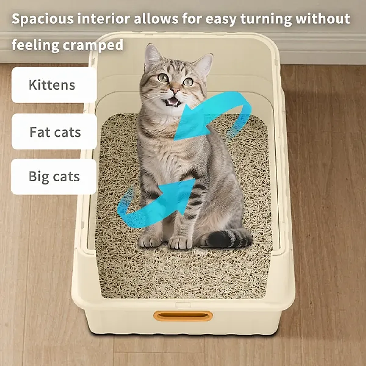 Drawer-Style Pearl-White Cat Litter Box