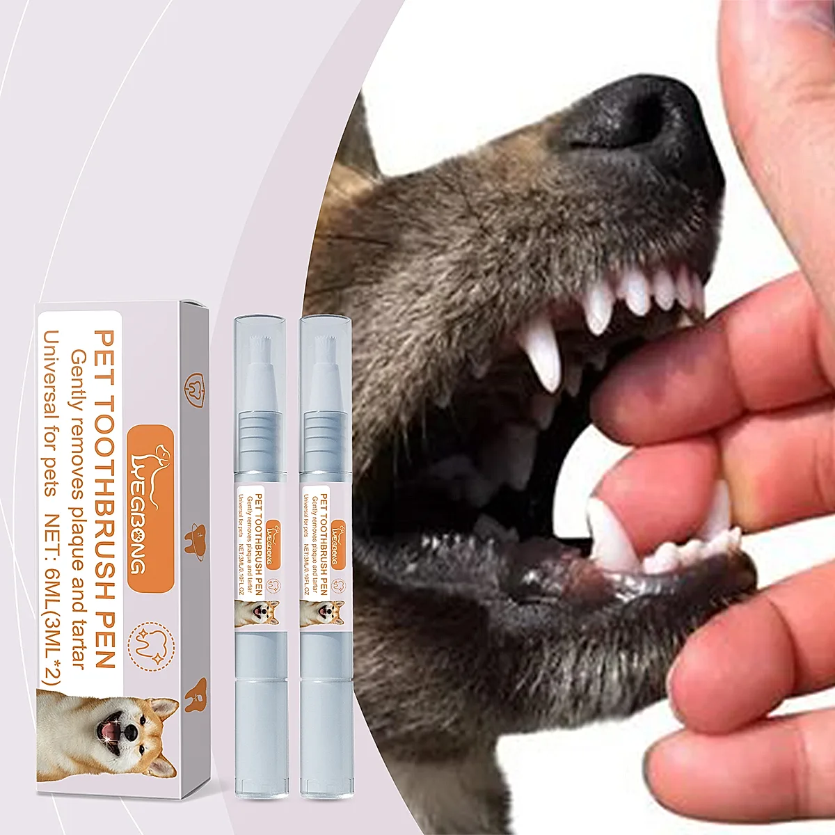 2-Pack Dental Toothbrush Pen for Dogs & Cats - Image 2