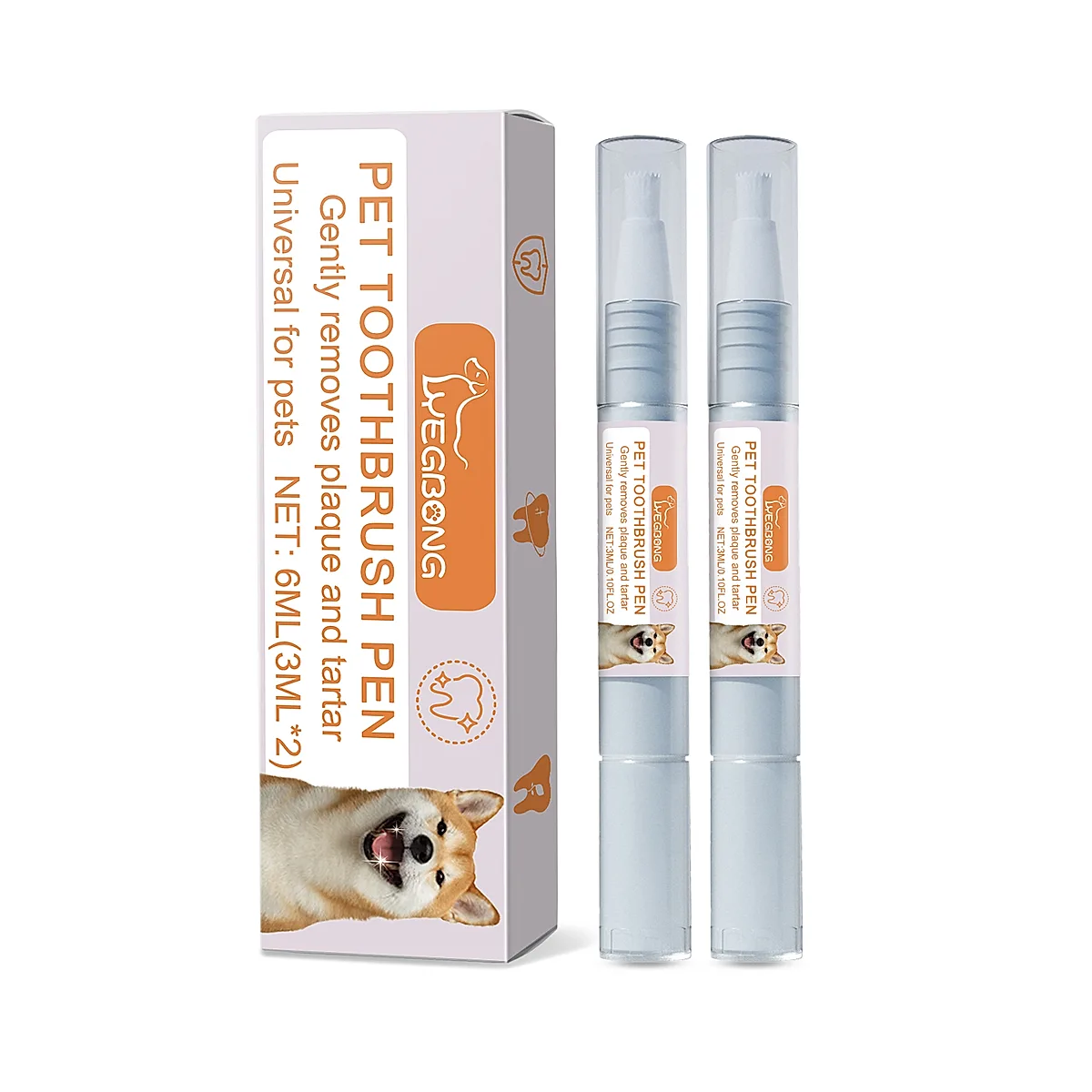 2-Pack Dental Toothbrush Pen for Dogs & Cats