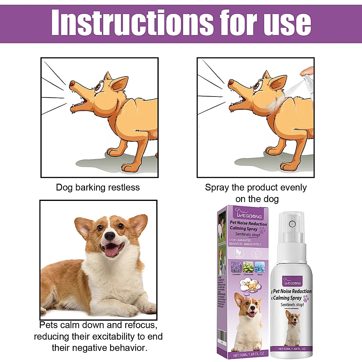 Lavender & Chamomile Calming Spray for Dogs - Image 1