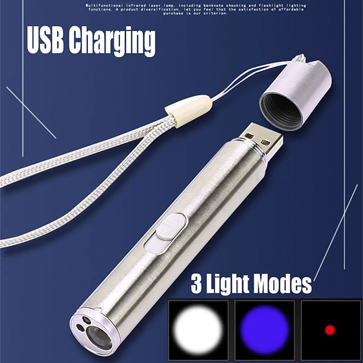 3-in-1 Rechargeable Laser Cat Toy Pen with UV Light - Image 4