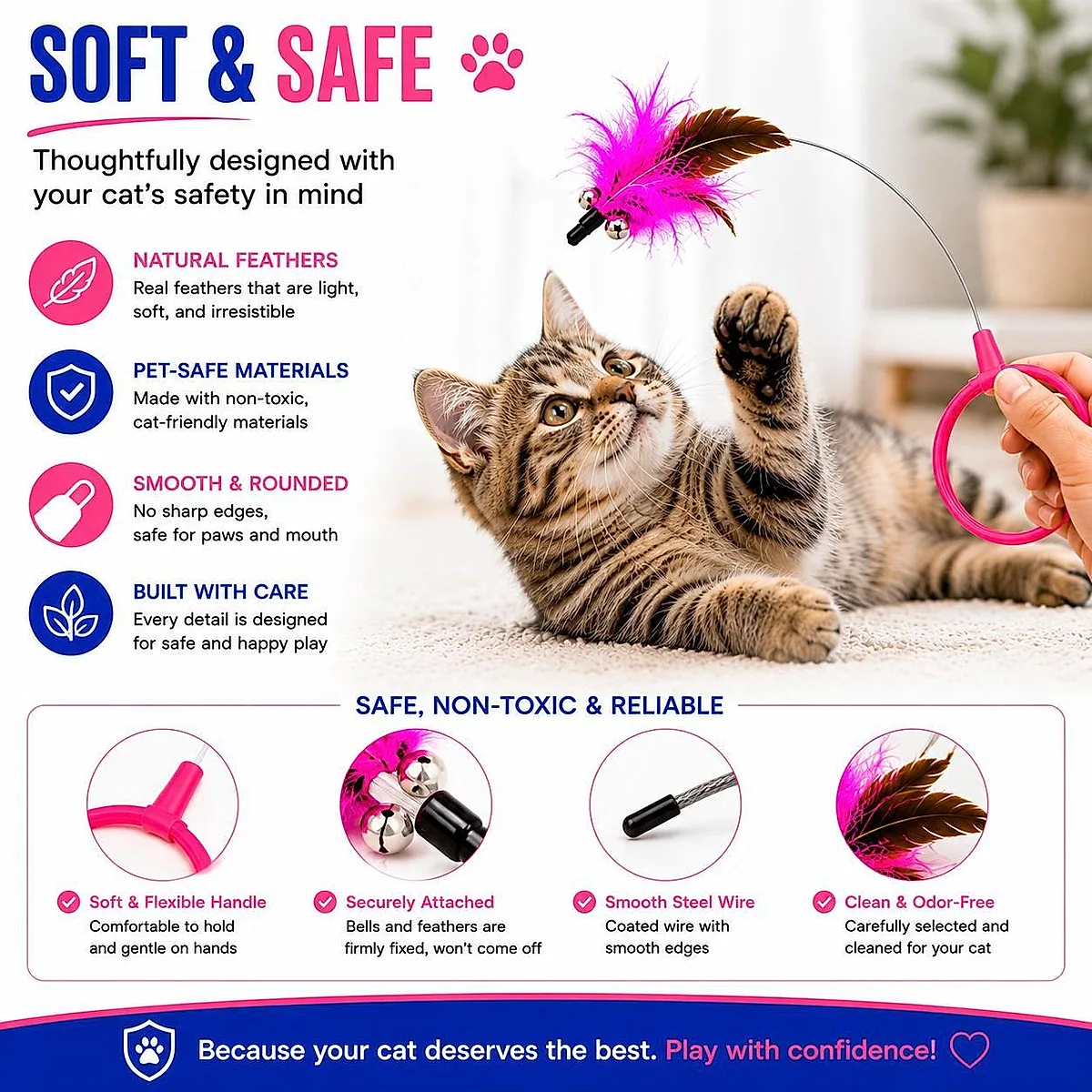 Wearable Cat Feather Collar Teaser Toy - Image 1