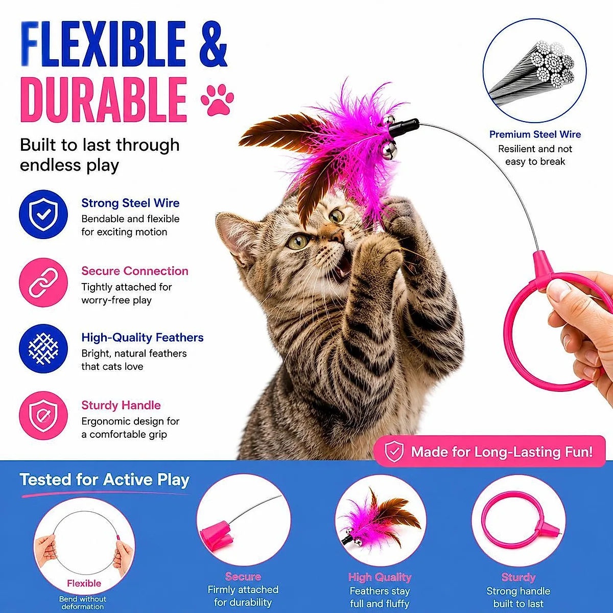 Wearable Cat Feather Collar Teaser Toy - Image 3