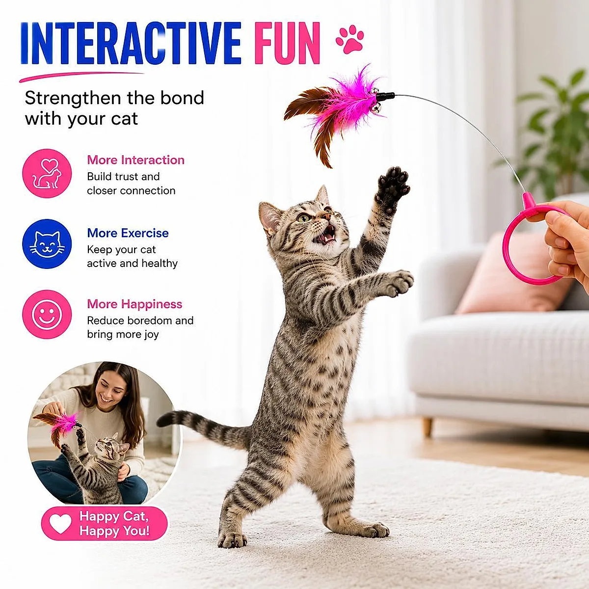 Wearable Cat Feather Collar Teaser Toy - Image 7