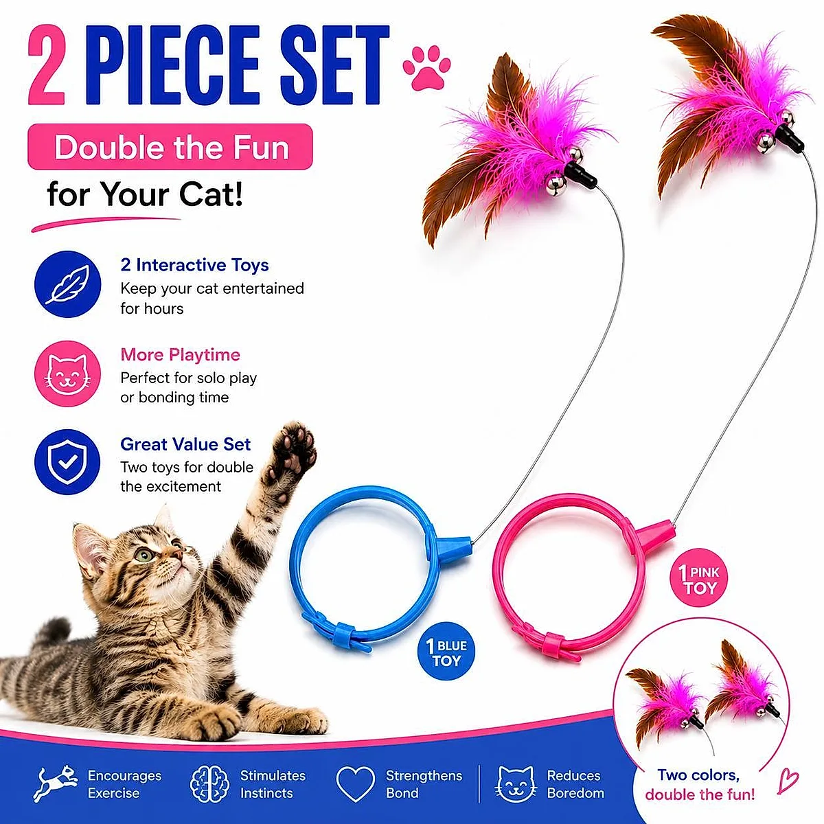 Wearable Cat Feather Collar Teaser Toy