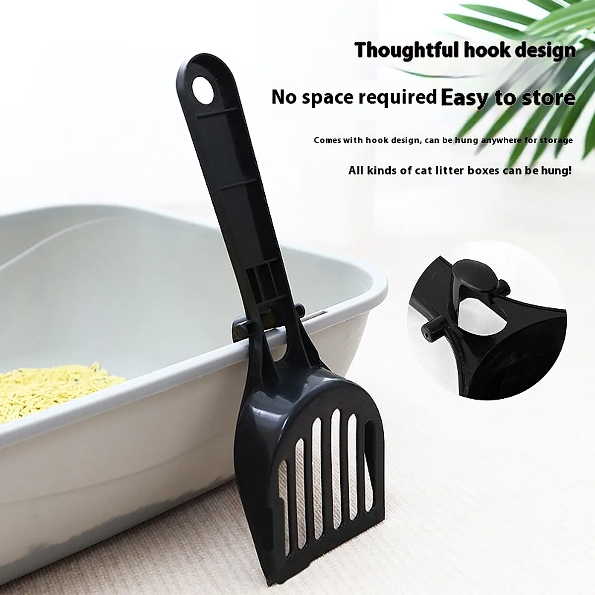 Long-Handle Mesh Cat Litter Scoop with Storage Box - Image 1