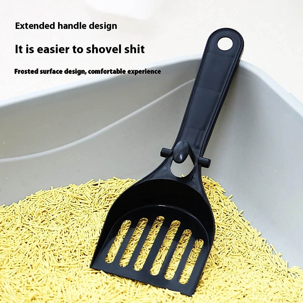 Long-Handle Mesh Cat Litter Scoop with Storage Box - Image 5