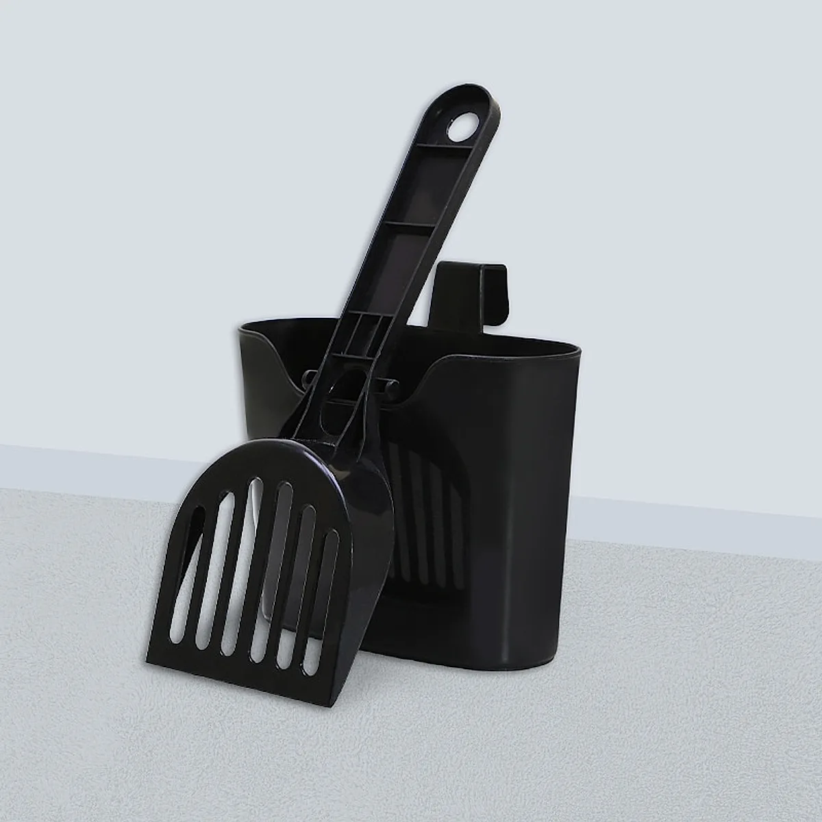 Long-Handle Mesh Cat Litter Scoop with Storage Box