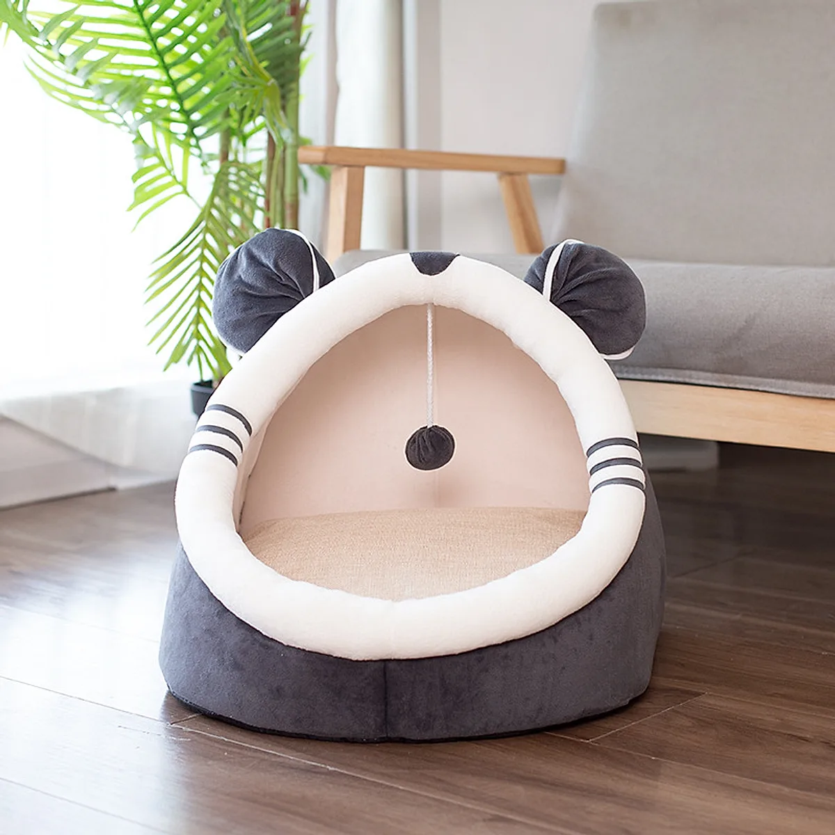 Winter pet cat house with velvet - Image 7